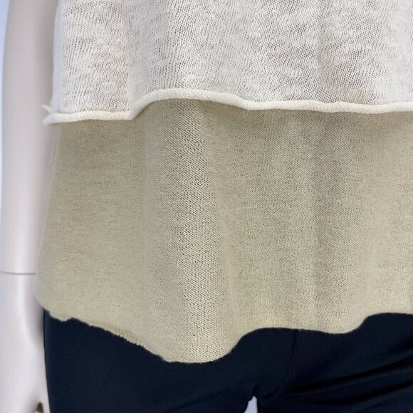 MAXMARA Weekend Quiet Luxury Old money Neutral Relaxed Tank Knit Shoulder Top L - Picture 5 of 6